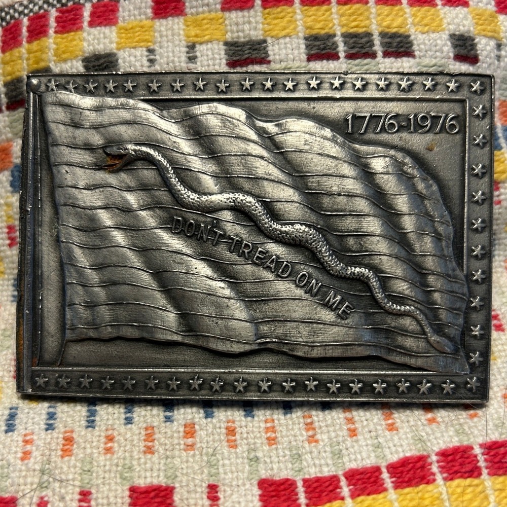 Bergamot Brass Works Belt‎ Buckle Silver Dont Tread On Me